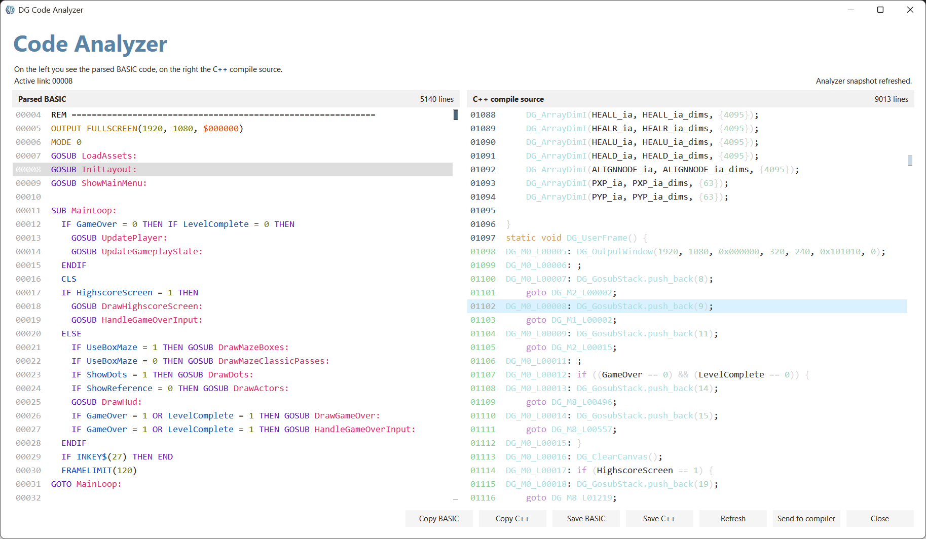 DGbasic code analyzer